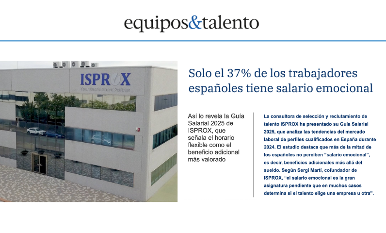 Equipos & Talento – Solo el 37% de los trabajadores españoles tiene salario emocional