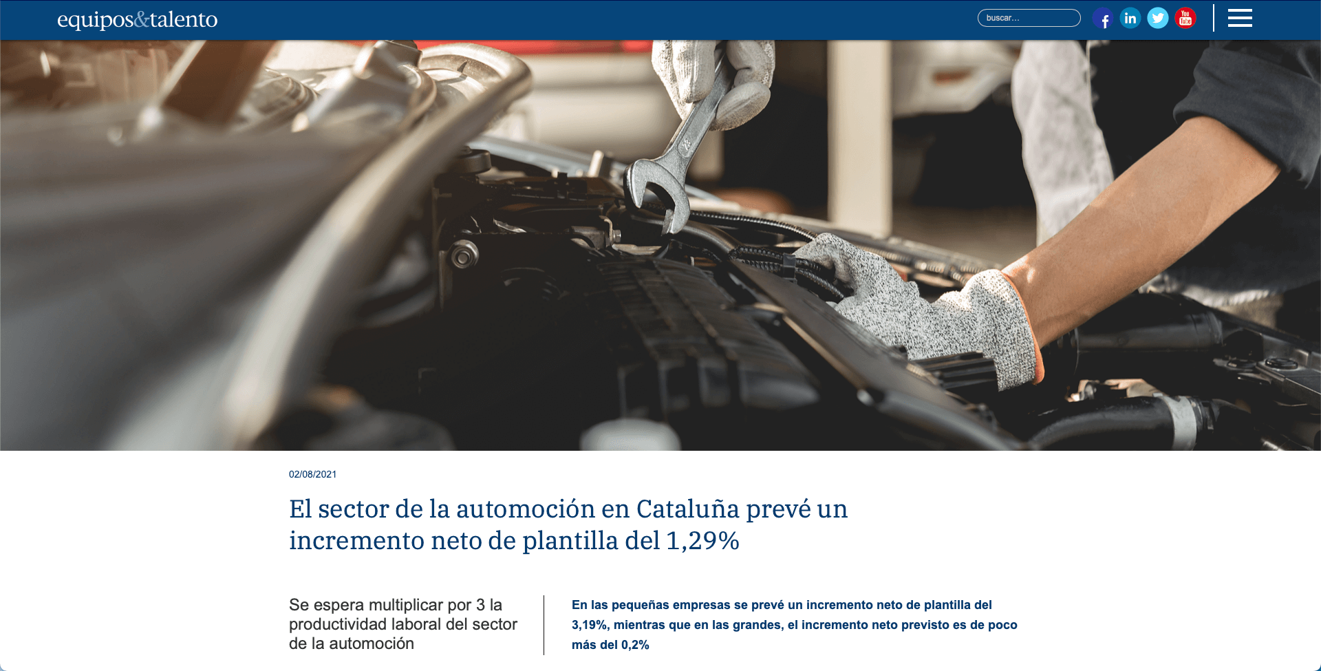 Equipos&Talento – ISPROX presenta el estudio de “Previsiones de contratación y facturación para el 2º semestre del sector de la automoción”