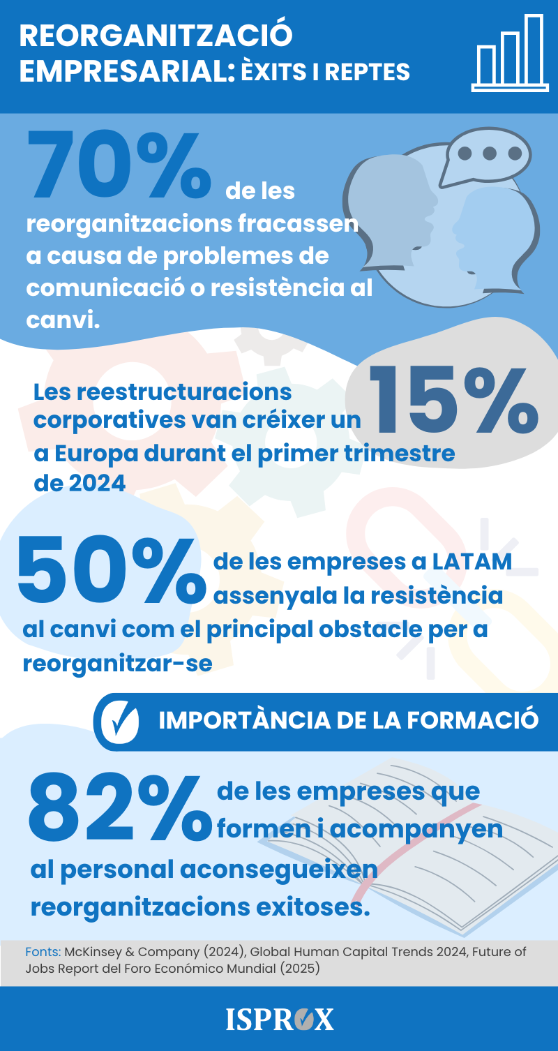 Infografia sobre la reorganització empresarial: èxits i reptes