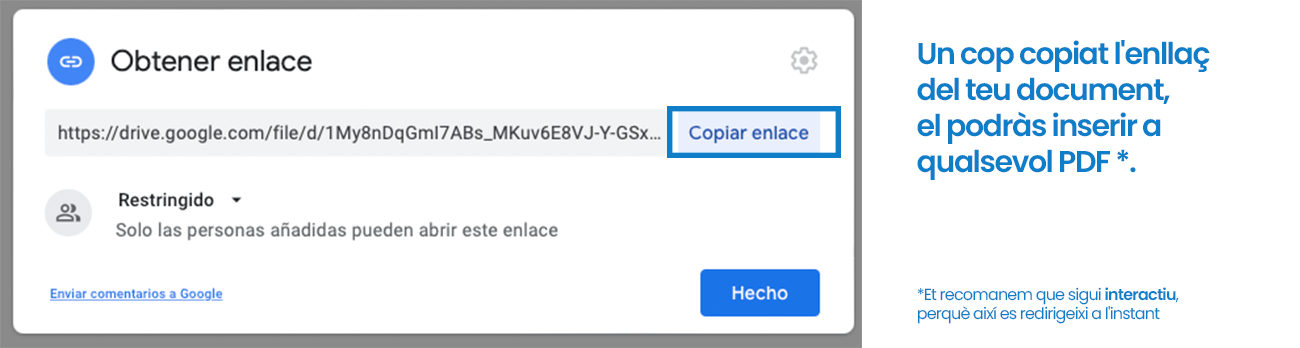 Imatge de Model carta recomanació sobre l'Enllaç Drive
