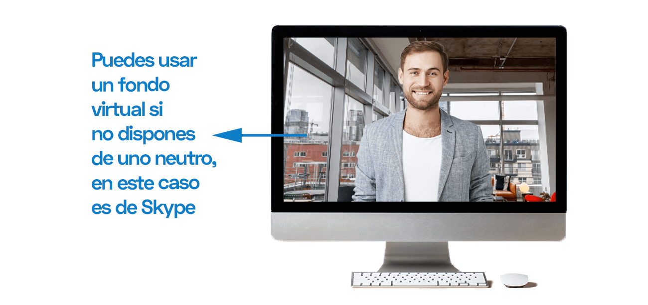 Imagen con un Ejemplo con el Fondo de pantalla para videollamadas para una entrevista de trabajo online exitosa
