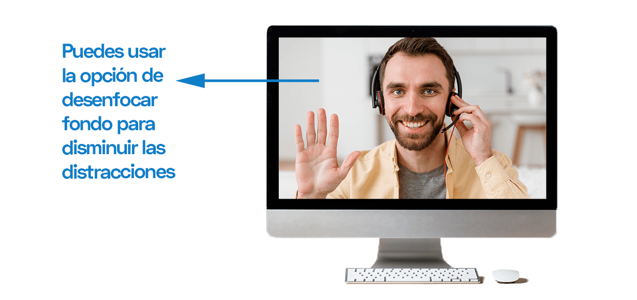 Imagen con un ejemplo con Desenfocar el fondo en una videollamada para una entrevista de trabajo online exitosa