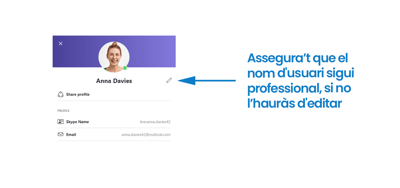 Imatge d'exemple nom d'usuari professional