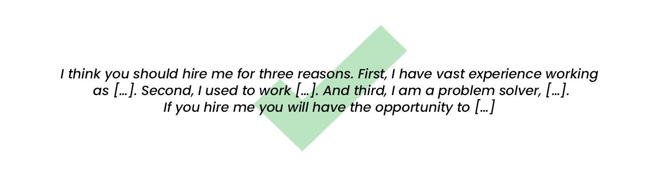 Imagen de ejemplo de por que deberiamos contratarte para superar una entrevista en inglés