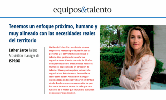 Entrevista Esther Zarco en Equipos & Talento